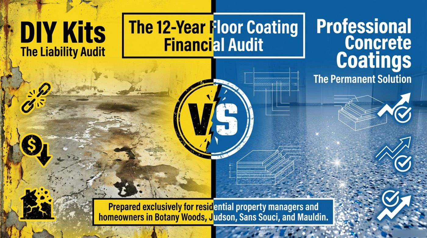The 12-year floor coating audit: what actually happens to a DIY kit in North Texas