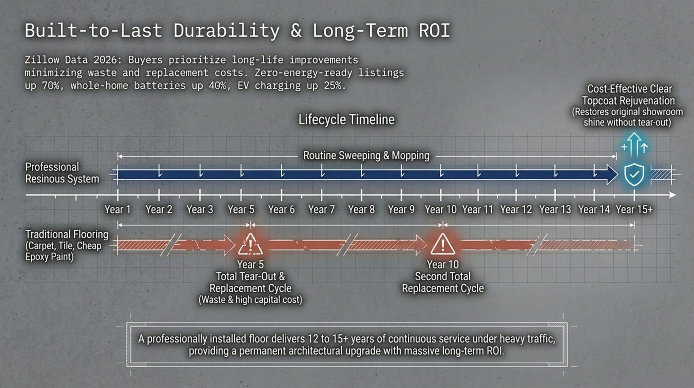 The 2026 resinous flooring design shift: from single-use rooms to activity hubs