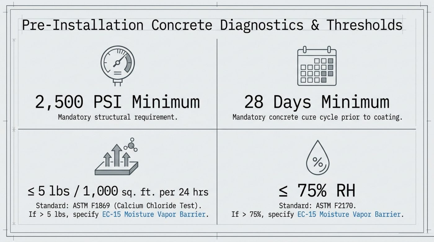 Pre-installation concrete diagnostics: the numbers that matter