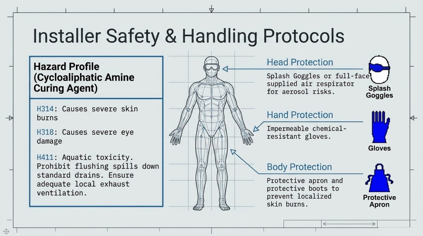 Installer safety and handling on a resinous flooring job